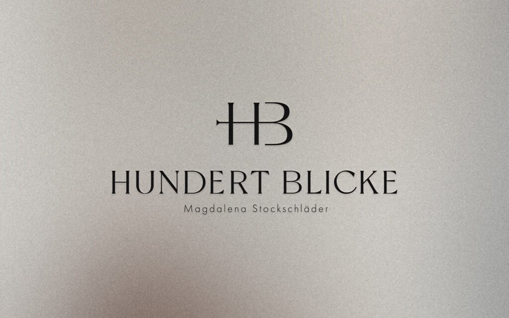 Schlichtes Logo von Hundert Blicke, Logodesign von Gina Wetzler, Joliegraphie.