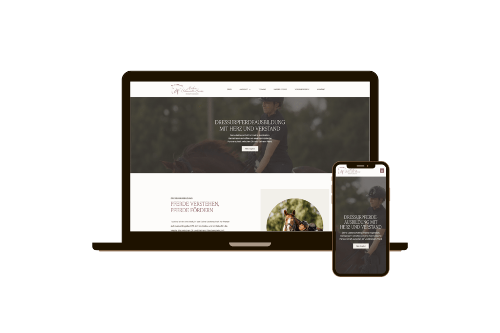Webdesign / Webseitenerstellung für Dressurreiterin Heike Schmidt-Bosse