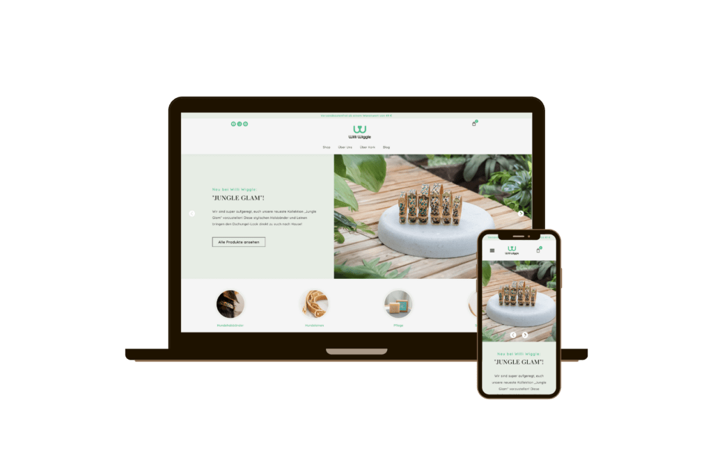 Webdesign / Webseitenerstellung für Willi Wiggle – Nachhaltiges Hundezubehör aus Kork
