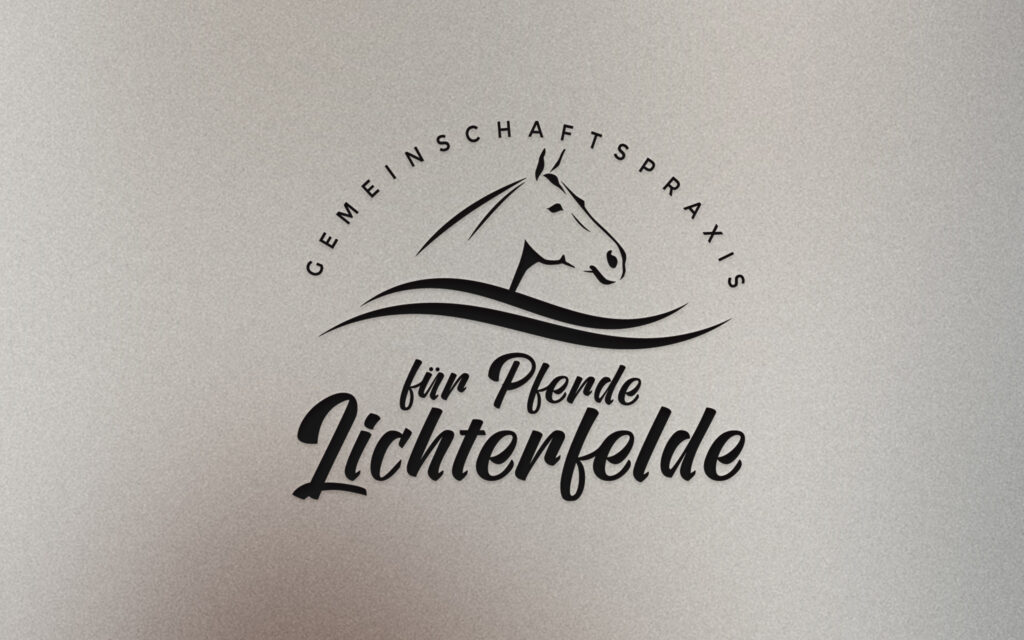 Stilisiertes Logo der Gemeinschaftspraxis für Pferde Lichtenfelde von Gina Wetzler, Joliegraphie.